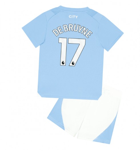 Manchester City Kevin De Bruyne #17 Domácí dres pro děti 2023-24 Krátký Rukáv (+ trenýrky)